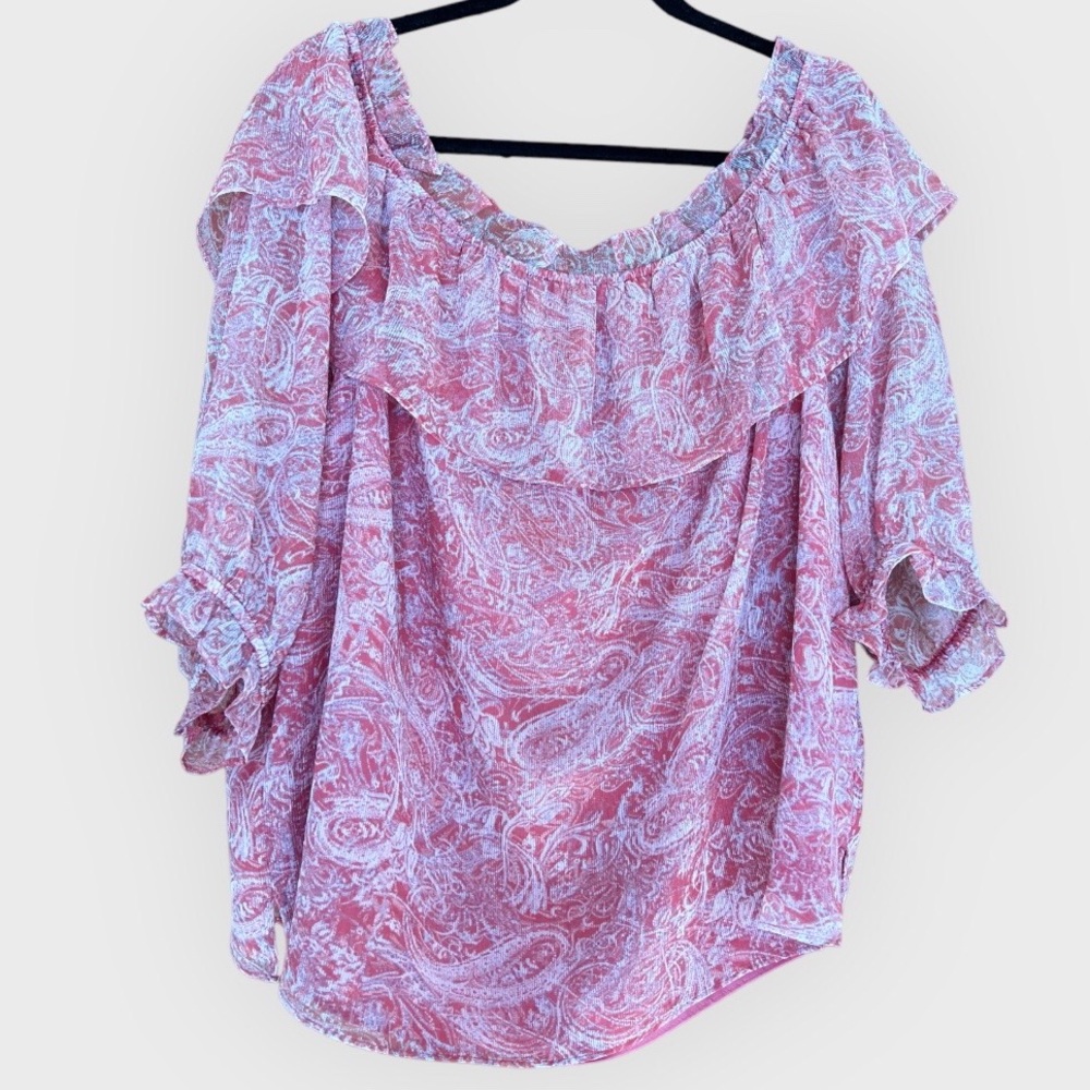 Vince Camuto Off The Shoulder Pink Blouse